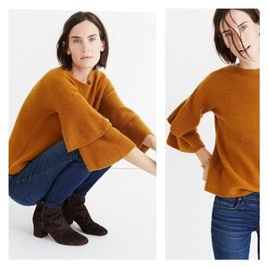 Madewell Camel Tier-Sleeve Pullover Sweater In Coziest Yarn Size XXL
